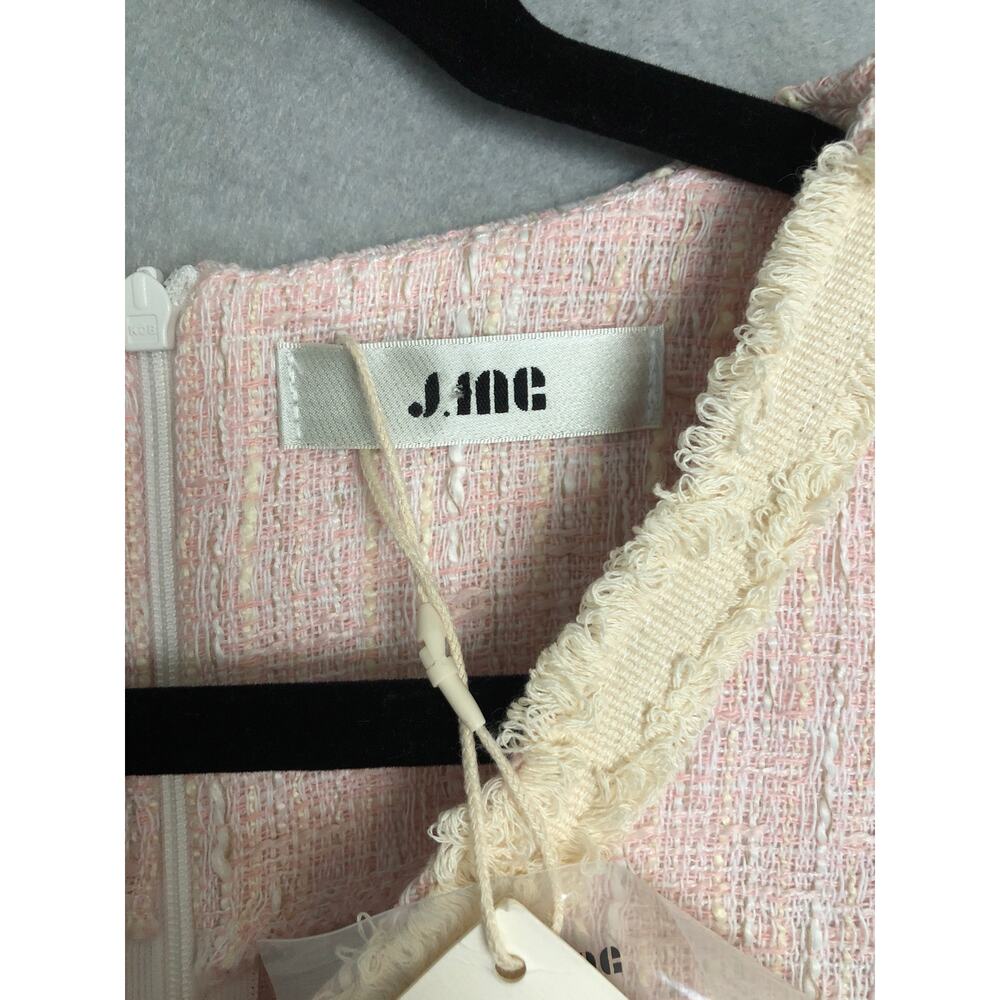J.ING Tweed Dress Faux Button Front Pink Women's Size S/M NEW - Picture 2 of 7